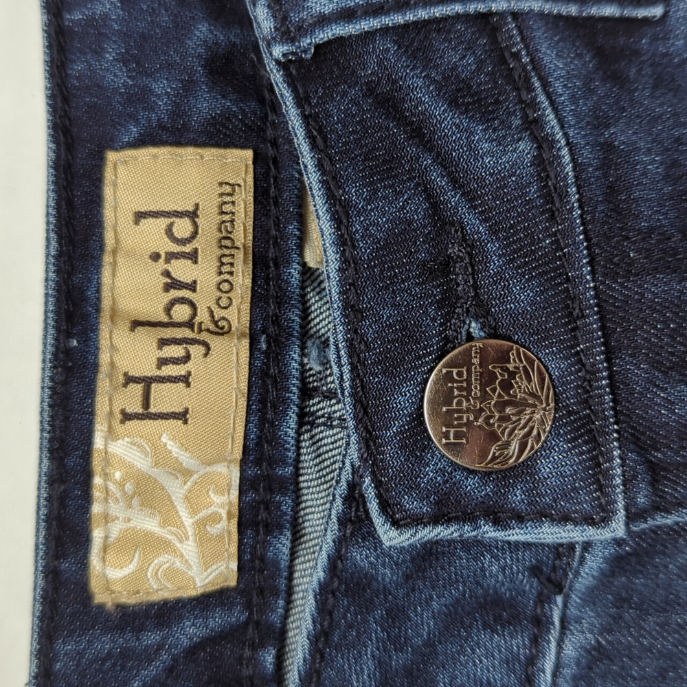 Hybrid & Co. Butt Lift Stretch Distressed Ripped Bermuda Jean City Shorts 3 Blue - Picture 2 of 13